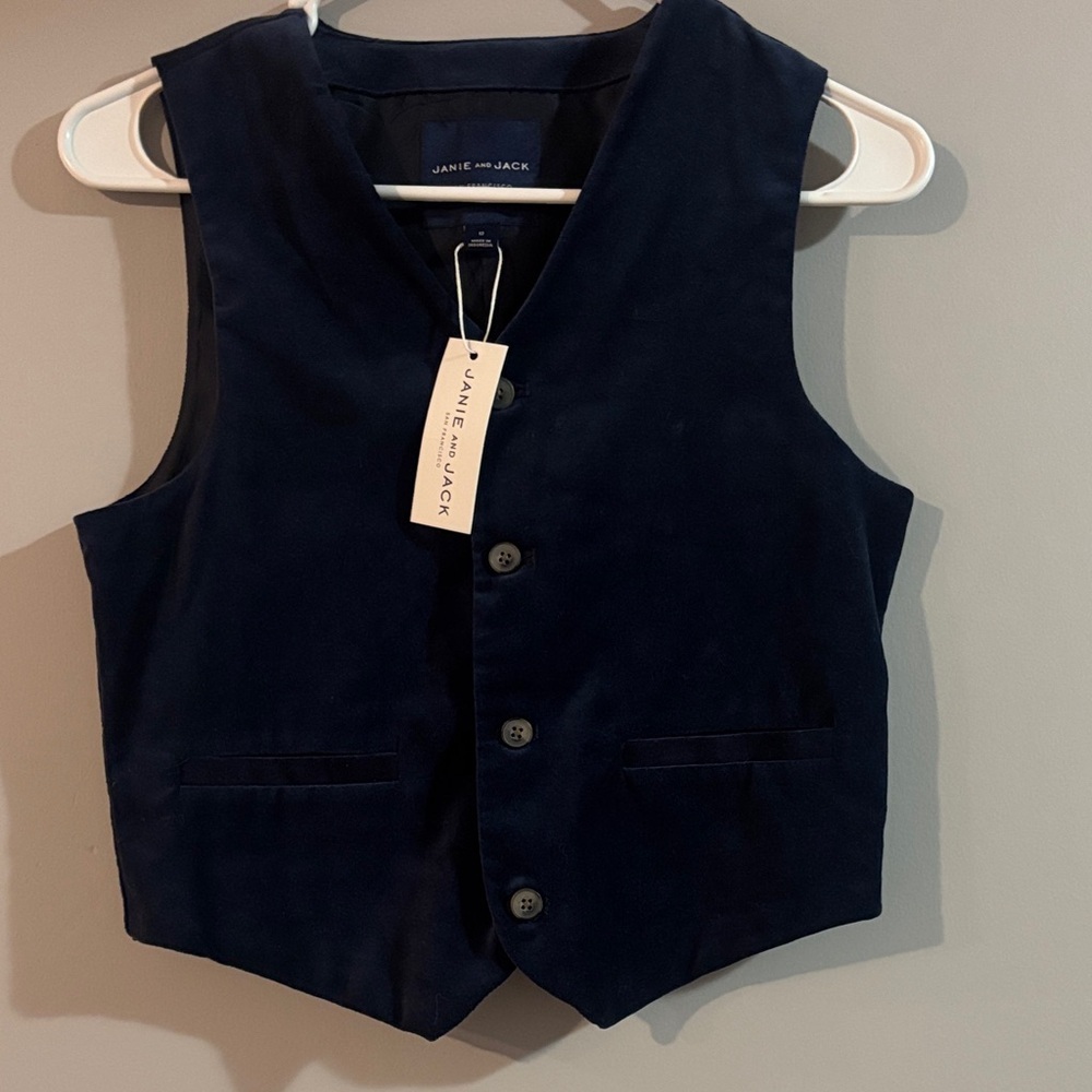 Janie and Jack Midnight Blue Button Vest